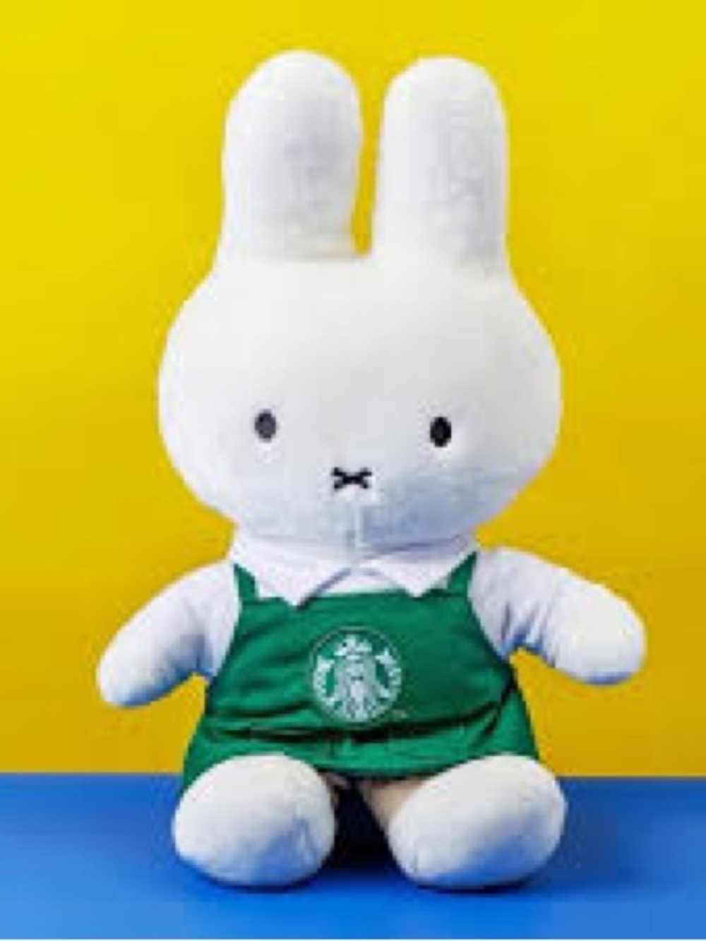 Starbucks White Miffy Plush with Green Apron